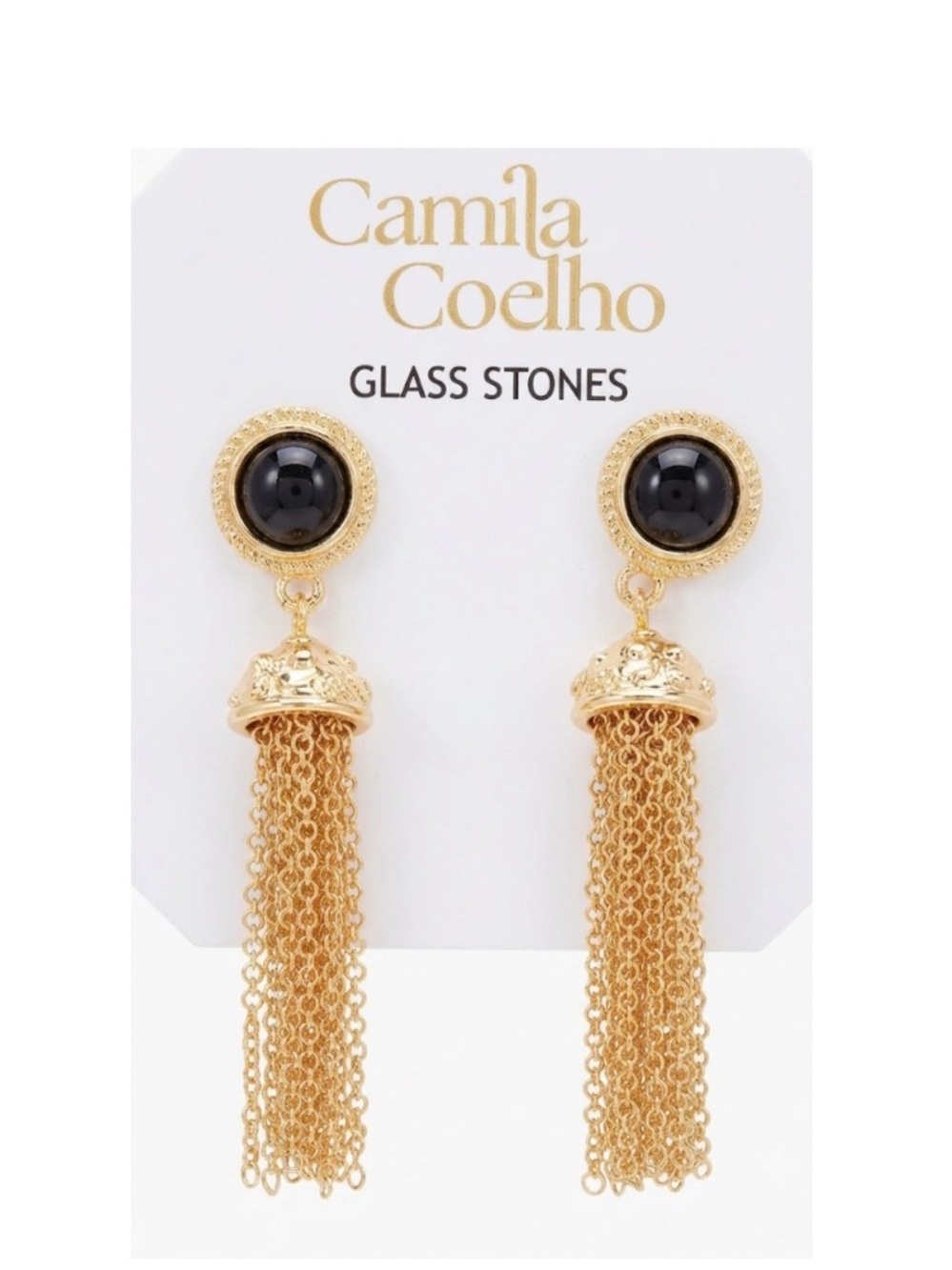 NWT ⚜️🤎⚜️ CAMILA COELHO Golden Toned Tassel Drop Earrings